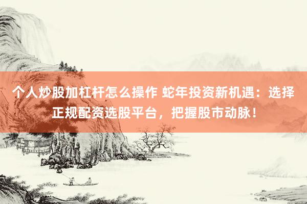 个人炒股加杠杆怎么操作 蛇年投资新机遇：选择正规配资选股平台，把握股市动脉！